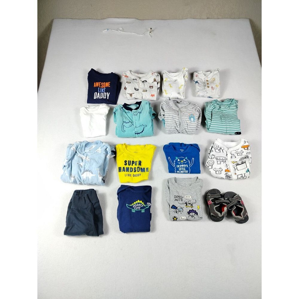 Carters Circo Baby Boy 6-9M Multicolored Lot Of 16 Pieces Bodysuits Pants Shirts